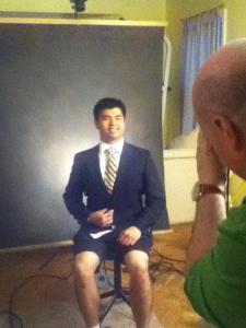 Taking my fraternity picture