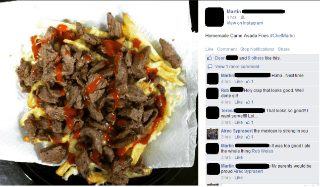 The Mexican is strong in my friends cooking